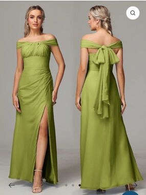Sleeveless Off The Shoulder Chiffon Bridesmaid Dress With Slit